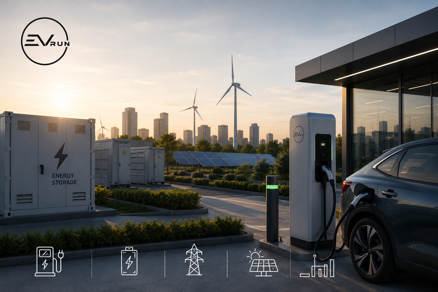 EV charging hardware in use